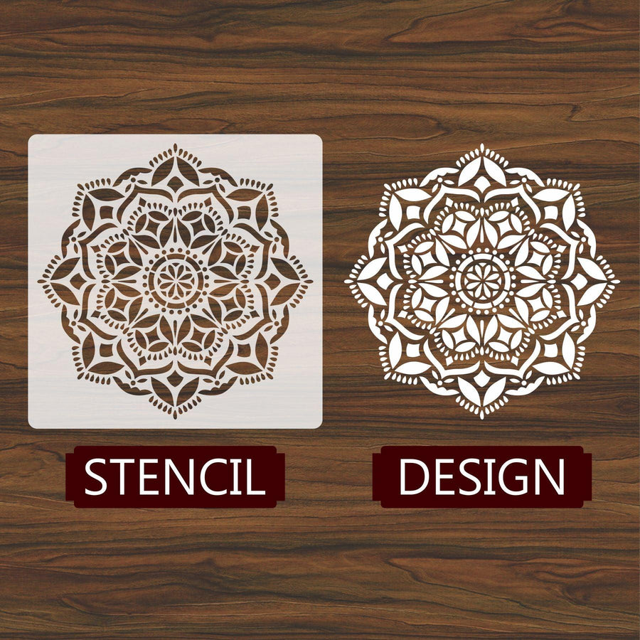 Mandala flower Reusable Stencil for Canvas and wall painting - imartdecor.com