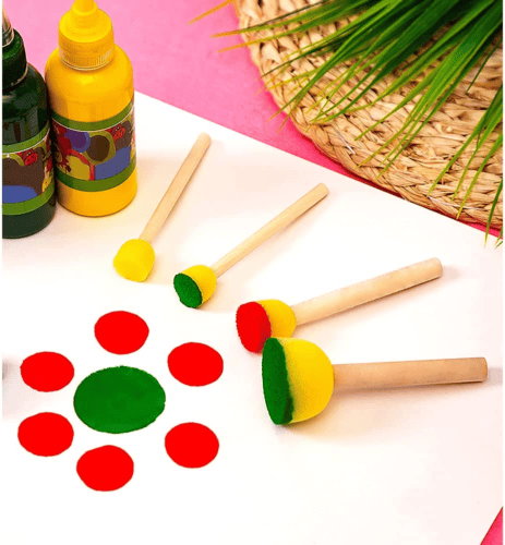 5pcs Assorted Round Paint Foam Sponge Brush Set Painting Tools for Kids Painting Crafts and DIY Art Graffiti Painting - imartdecor.com