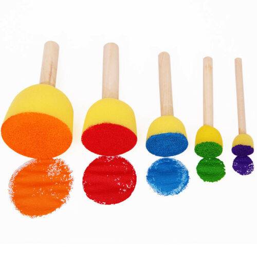 5pcs Assorted Round Paint Foam Sponge Brush Set Painting Tools for Kids Painting Crafts and DIY Art Graffiti Painting - imartdecor.com