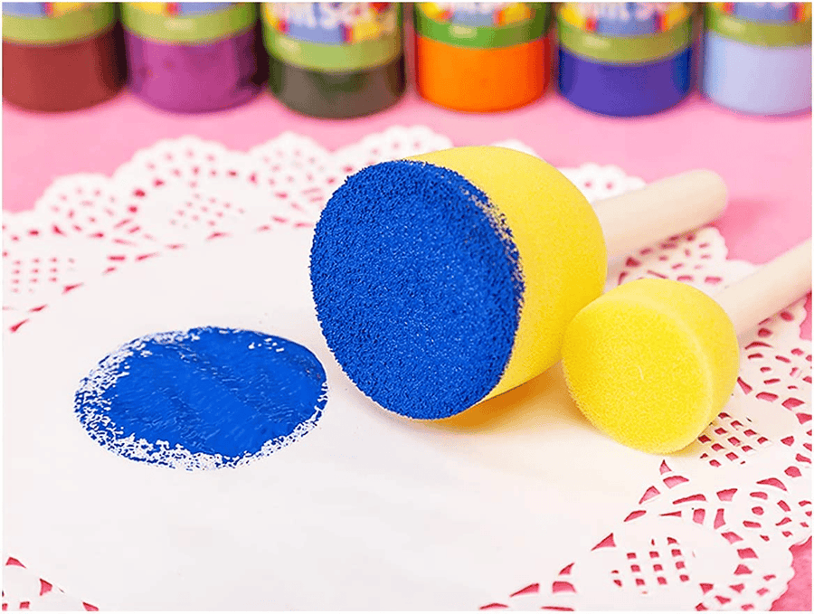 5pcs Assorted Round Paint Foam Sponge Brush Set Painting Tools for Kids Painting Crafts and DIY Art Graffiti Painting - imartdecor.com