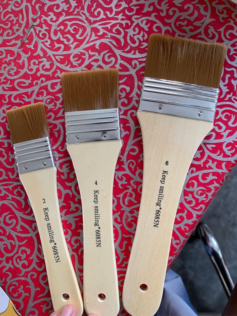 3 Pcs- Original High Quality Keep Smiling Gesso Wide Soft Brushes Set - imartdecor.com