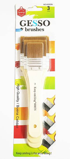 3 Pcs- Original High Quality Keep Smiling Gesso Wide Soft Brushes Set - imartdecor.com