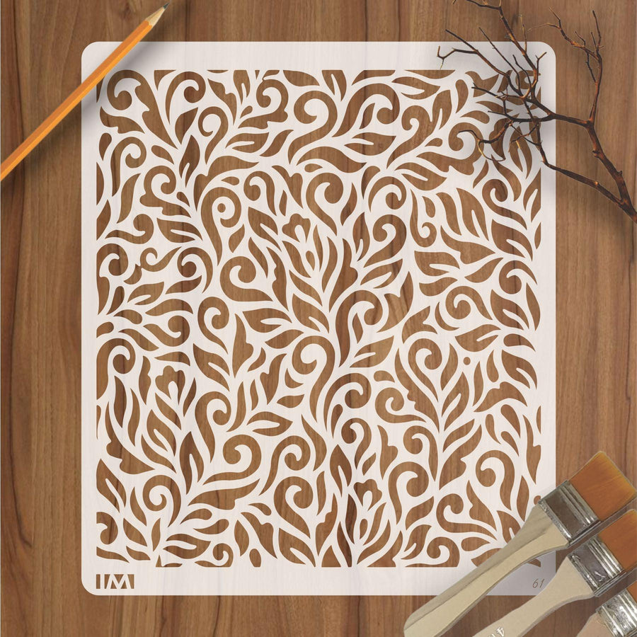 Messy Floral Reusable Stencil for Canvas and wall painting - imartdecor.com