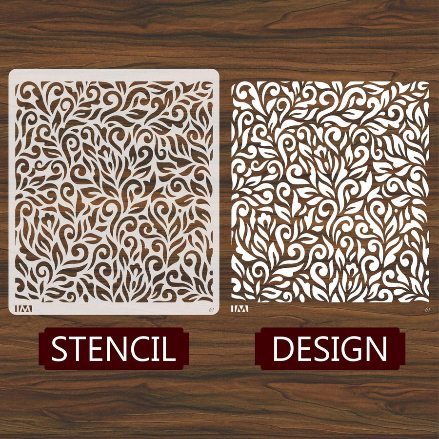 Messy Floral Reusable Stencil for Canvas and wall painting - imartdecor.com