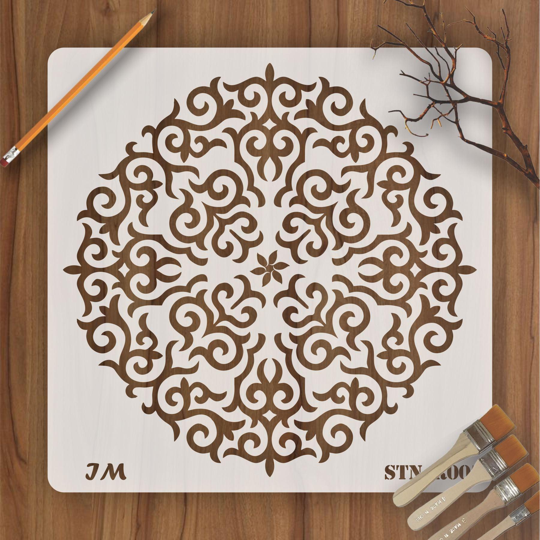 Floral Circle Stencil , Wall Stencils For wall Painting Art DIY Home D