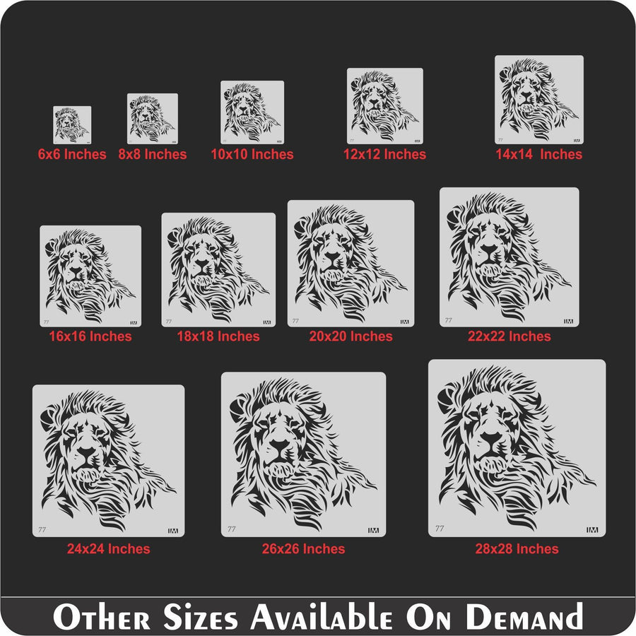 Lion Face Reusable Stencil for Canvas and wall painting - imartdecor.com