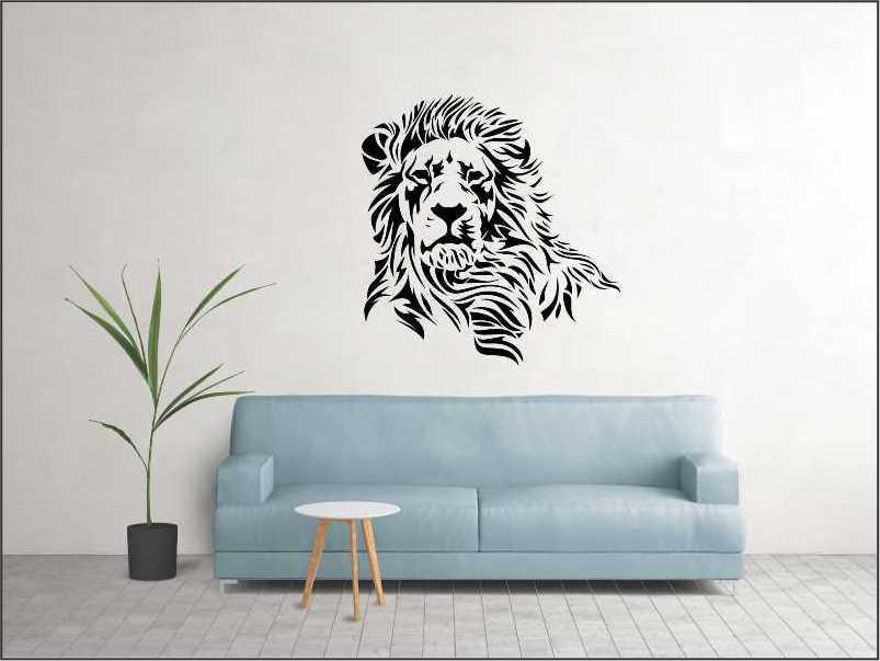Lion Face Reusable Stencil for Canvas and wall painting - imartdecor.com