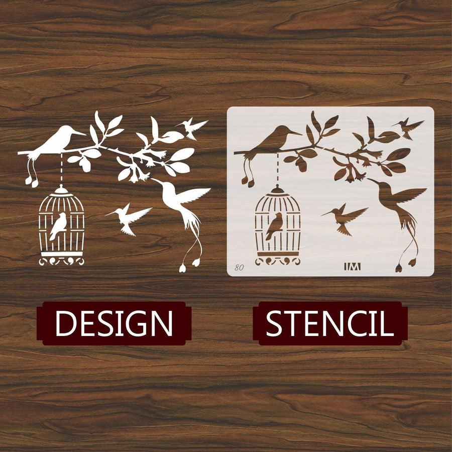 Flying Birds Room décor Reusable Stencil for Canvas and wall painting... - imartdecor.com