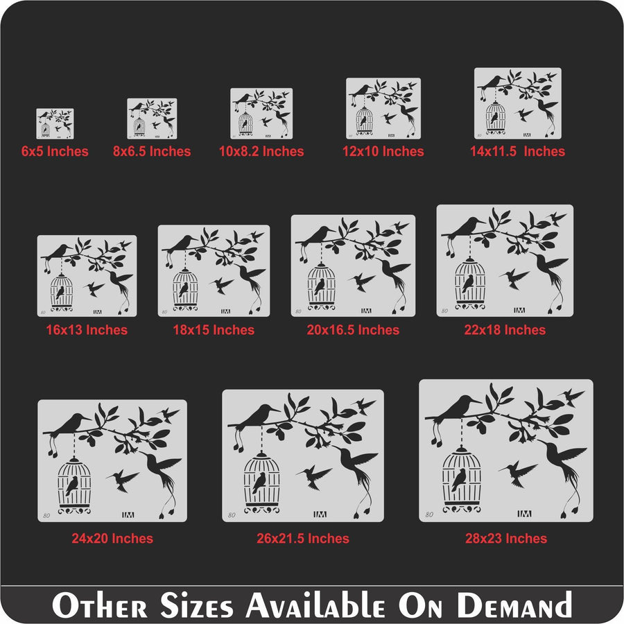 Flying Birds Room décor Reusable Stencil for Canvas and wall painting... - imartdecor.com