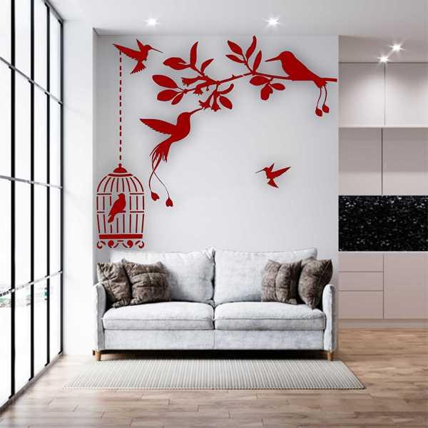 Flying Birds Room décor Reusable Stencil for Canvas and wall painting... - imartdecor.com