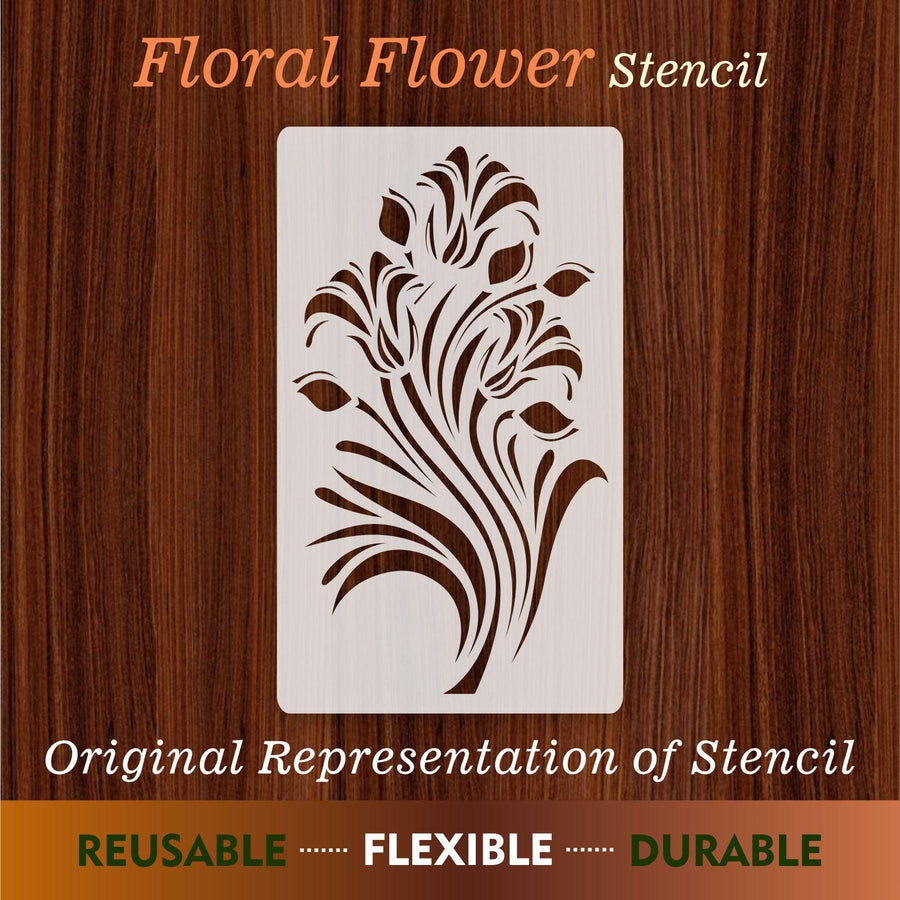 Floral Reusable Stencil for Canvas and wall painting - imartdecor.com