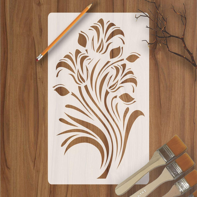 Floral Reusable Stencil for Canvas and wall painting - imartdecor.com