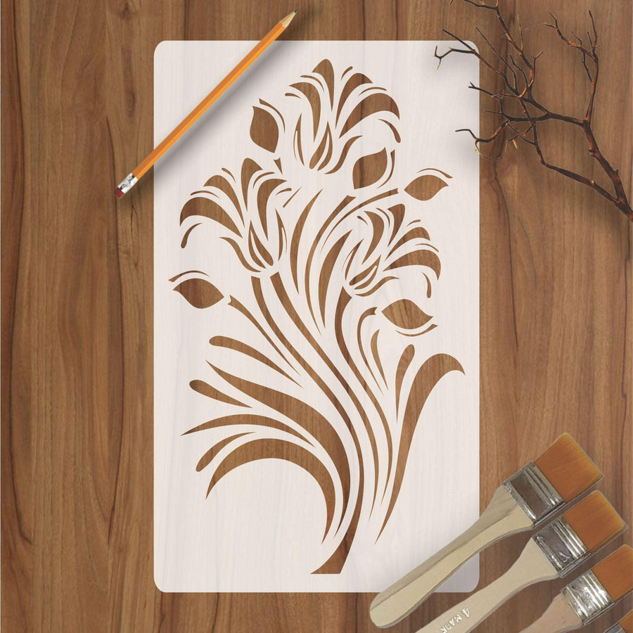 Floral Reusable Stencil for Canvas and wall painting - imartdecor.com