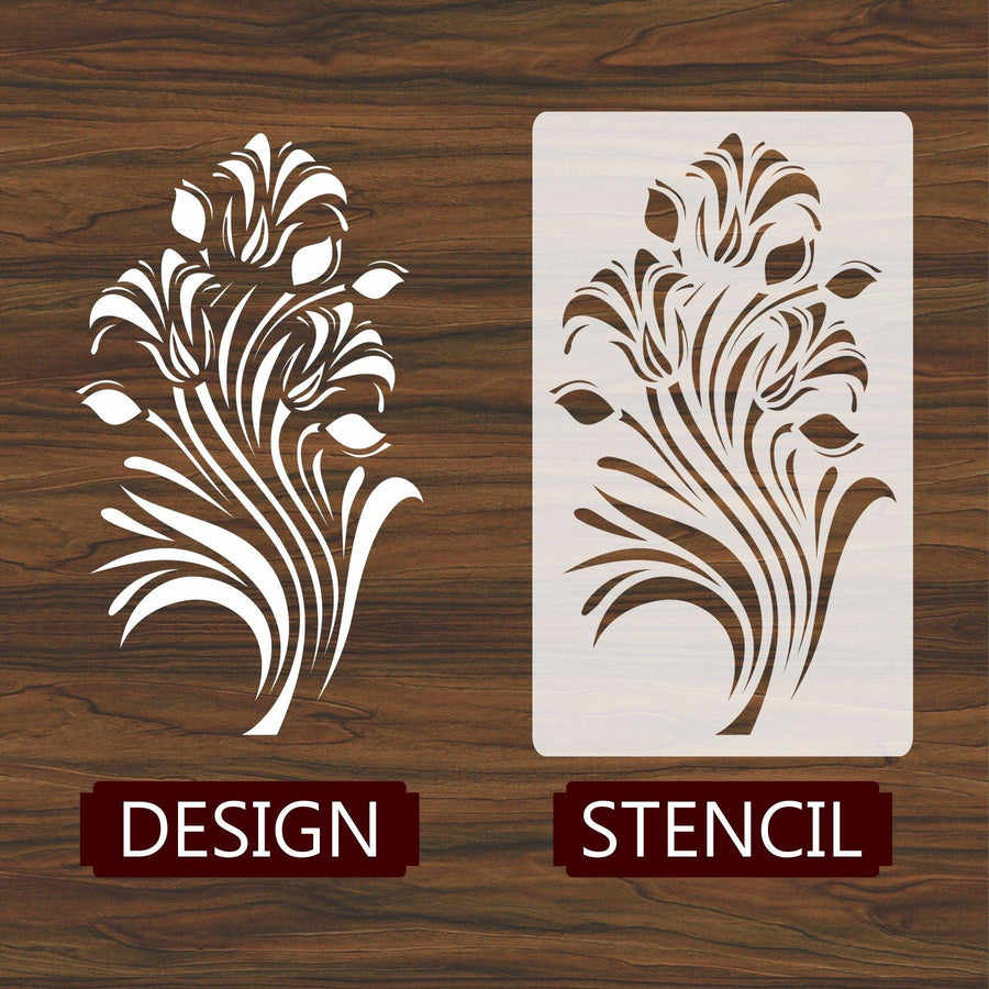 Floral Reusable Stencil for Canvas and wall painting - imartdecor.com