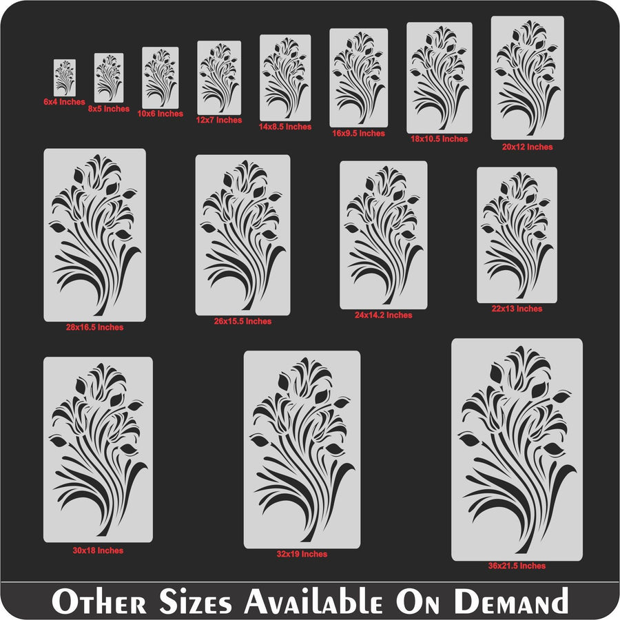 Floral Reusable Stencil for Canvas and wall painting - imartdecor.com
