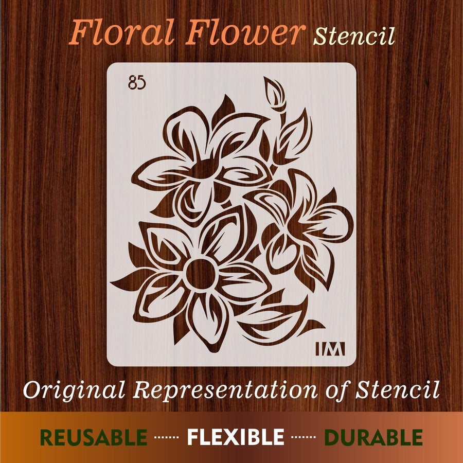 Floral Reusable Stencil for Canvas and wall painting - imartdecor.com