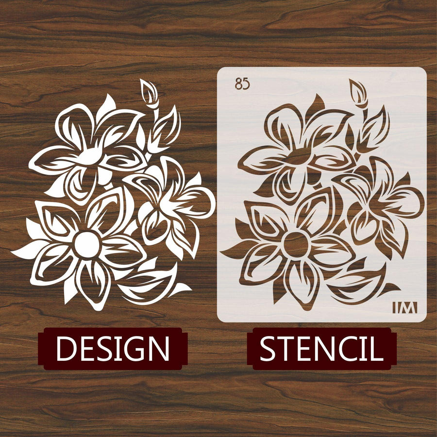 Floral Reusable Stencil for Canvas and wall painting - imartdecor.com