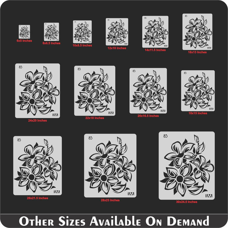 Floral Reusable Stencil for Canvas and wall painting - imartdecor.com