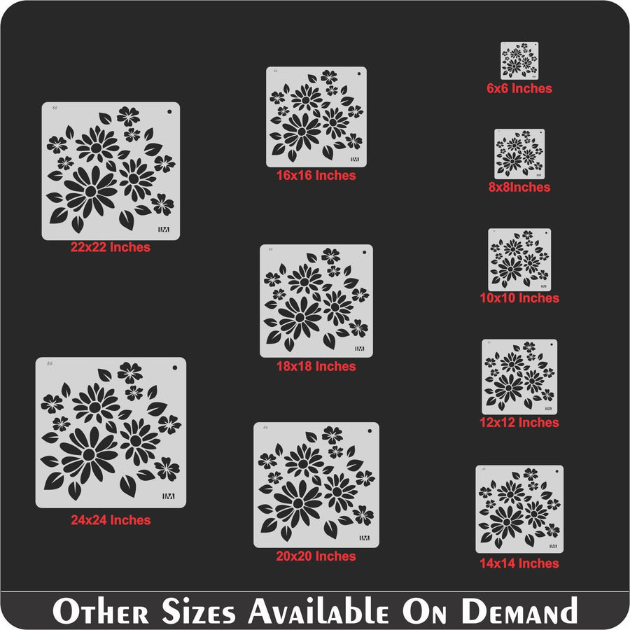 Floral Reusable Stencil for Canvas and wall painting - imartdecor.com