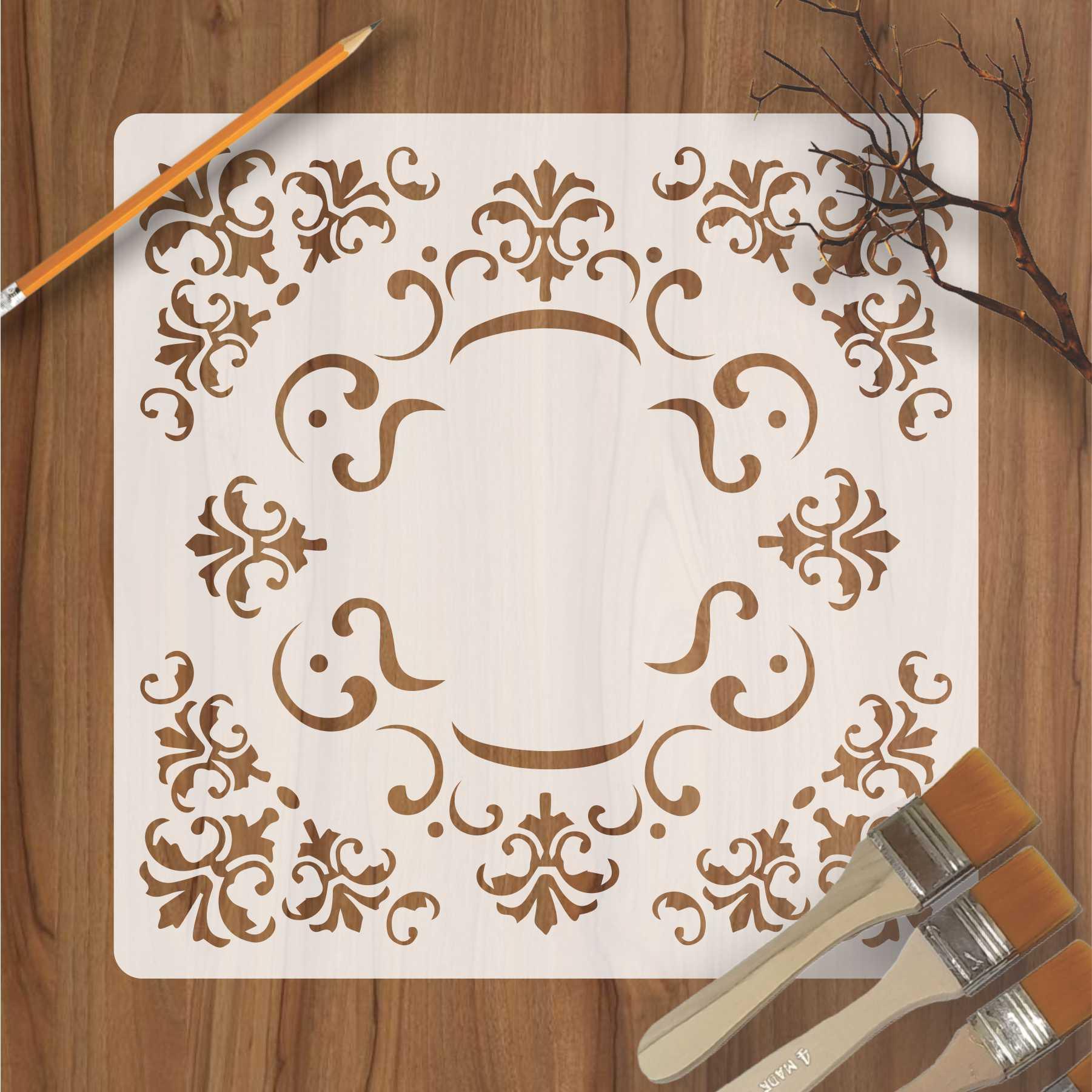 Floral Border Reusable Stencil for Canvas and wall painting.ID92