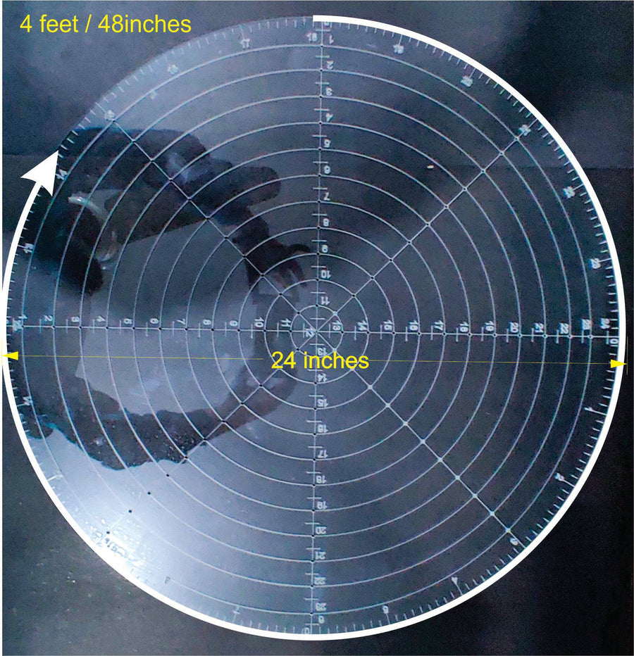 12 inches/24 inches Round Circul Finder/ Circle Maker Multipurpose Compass Clear Acrylic plastic thickness 3mm - imartdecor.com