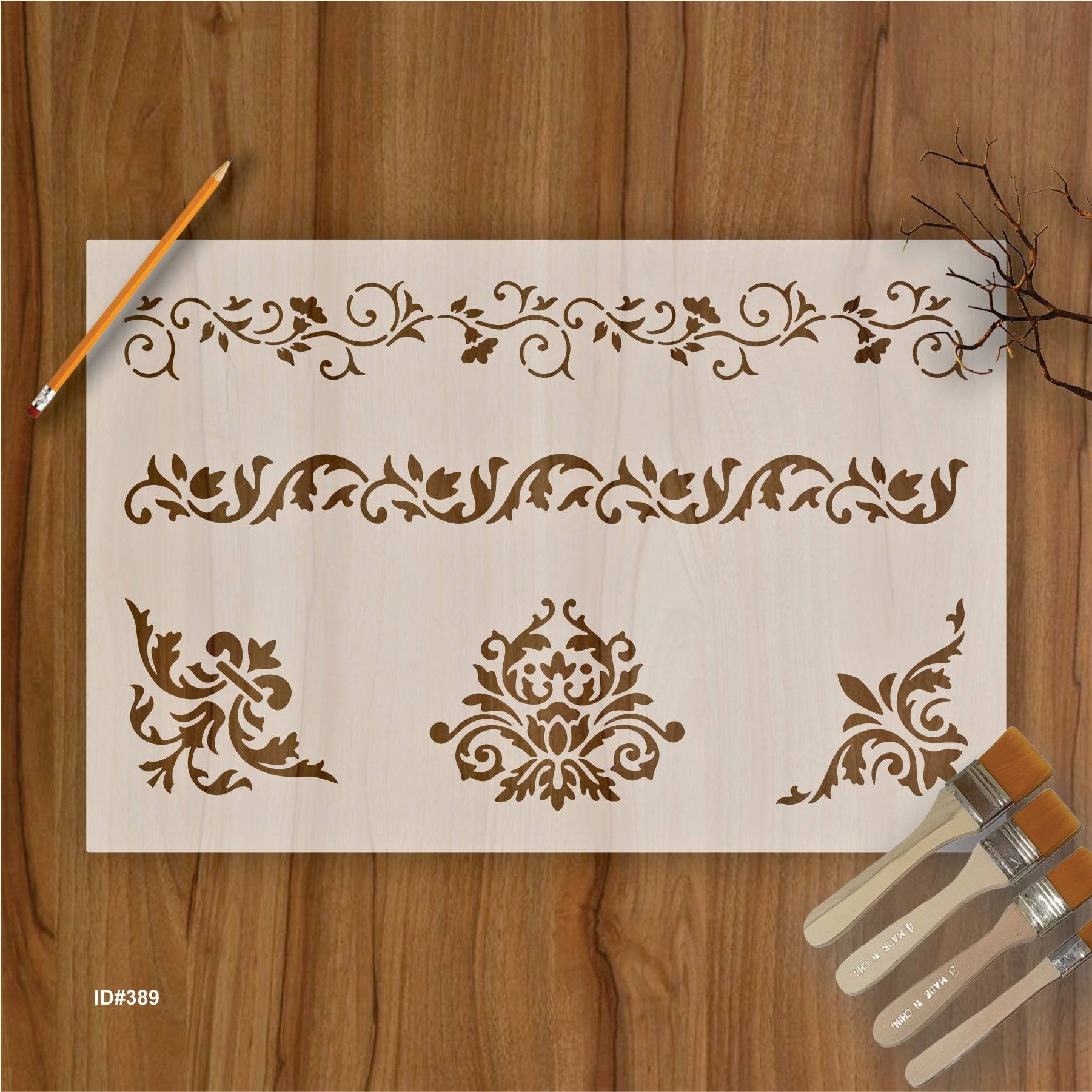 Floral Border Stencil Wall Painting Scrapbooking Stamping Embossing Al ...