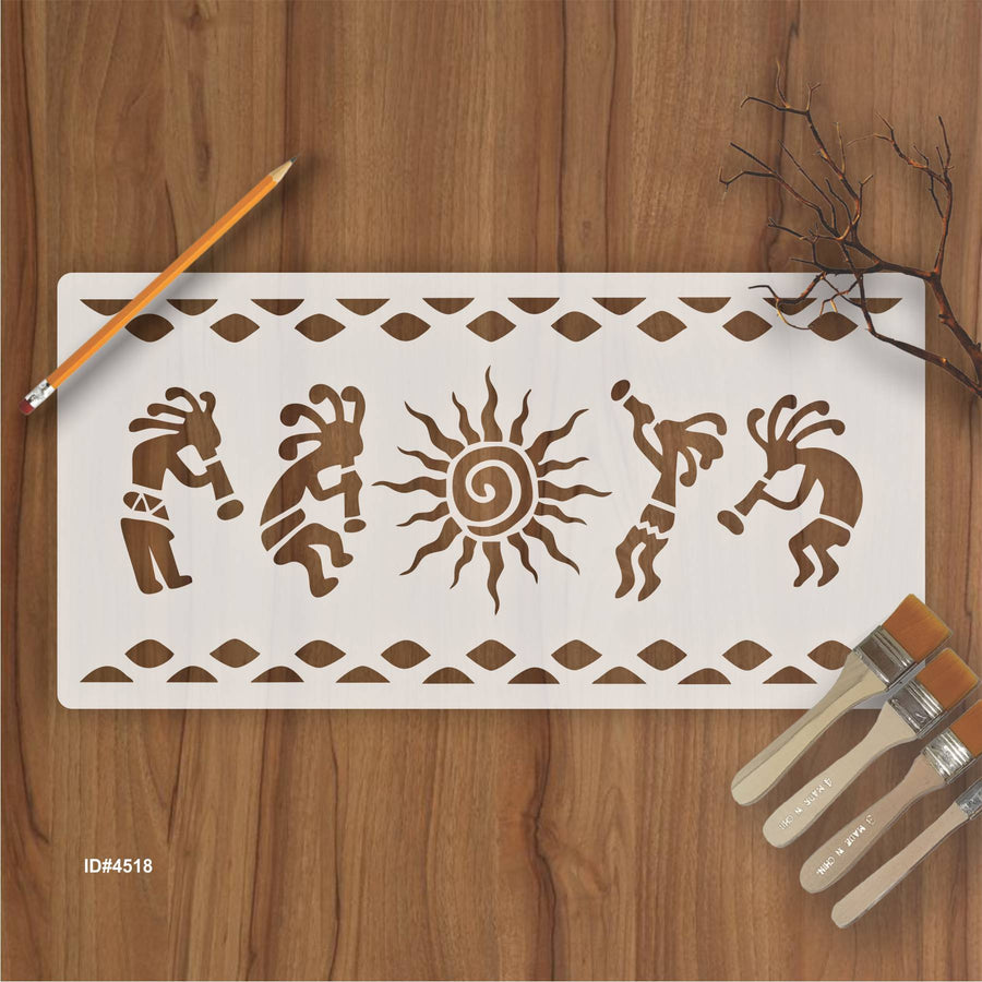 Kokopelli Art Stencil Wall Painting Scrapbooking Stamping Embossing Album Paper Card Template. ID #4518 - imartdecor.com