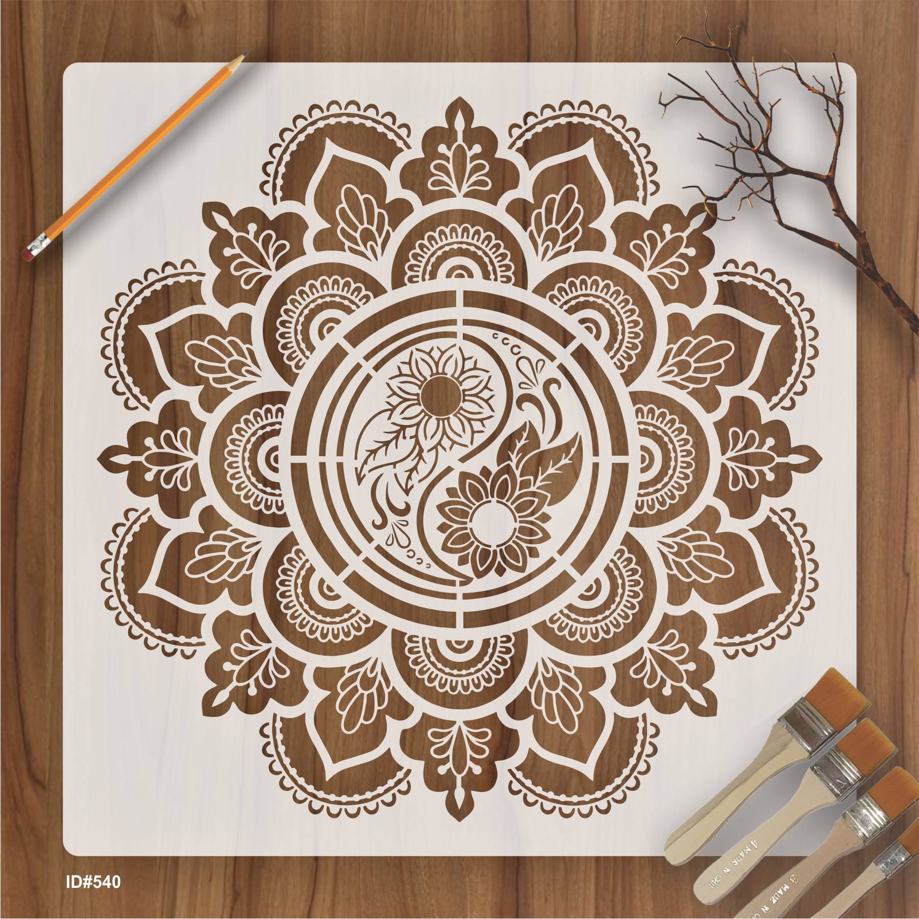 Taiji Geometric Mandala Layering Stencils Wall Painting Scrapbook Colo ...