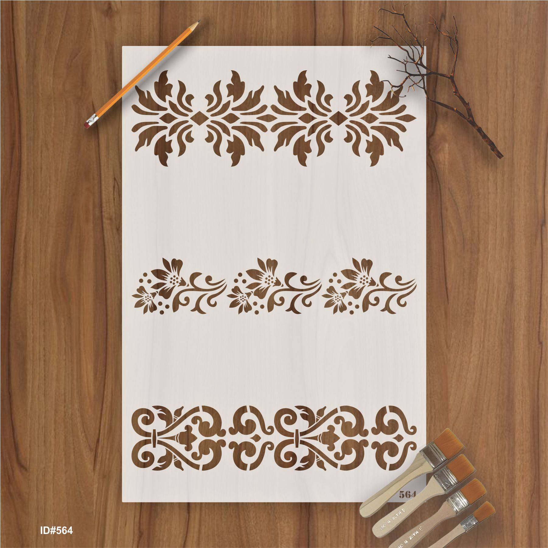 Floral Border Pattern Stencil for DIY Painting Scrapbooking Coloring E ...