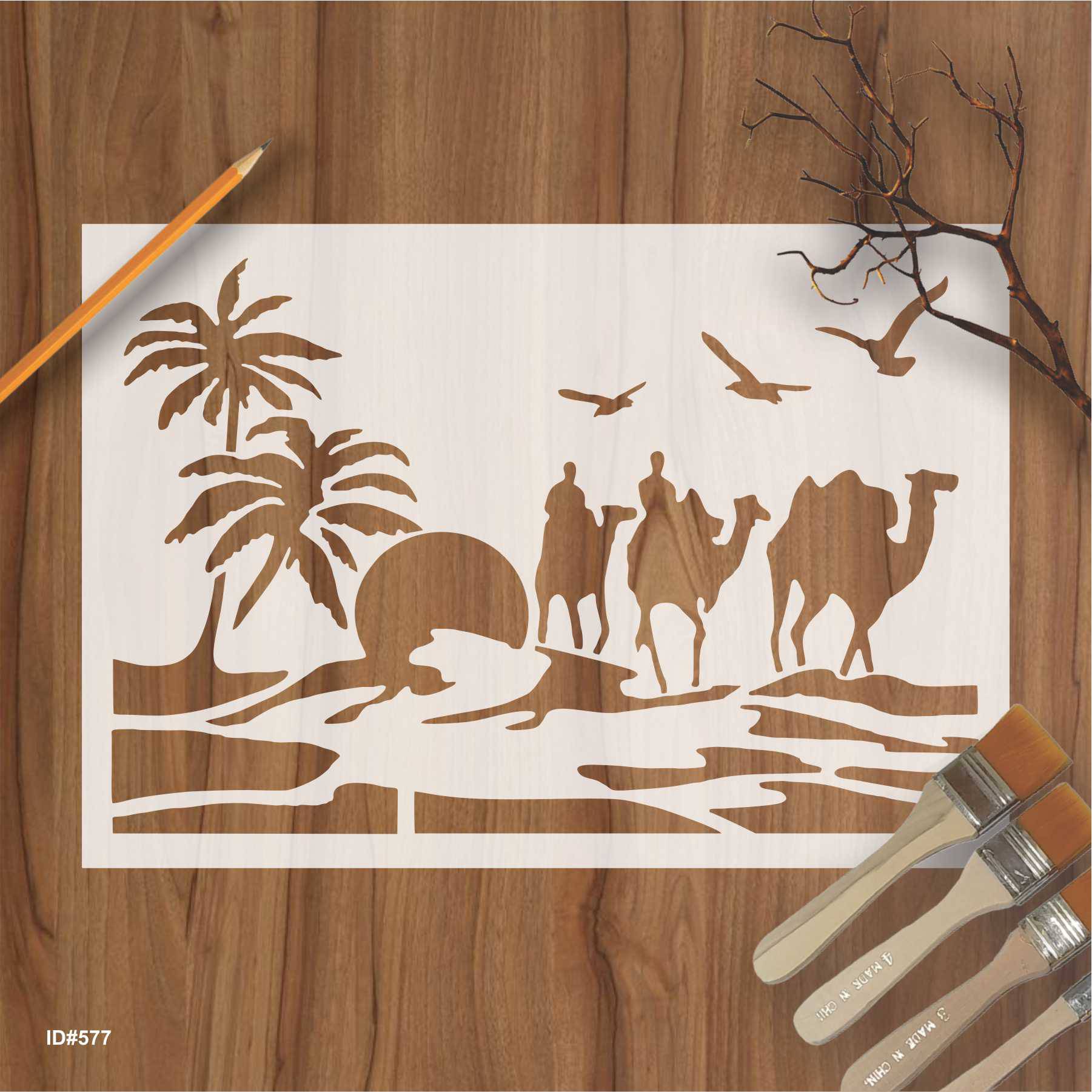 Camles and Trree for painting stencils stamp photo album embossed paper ...