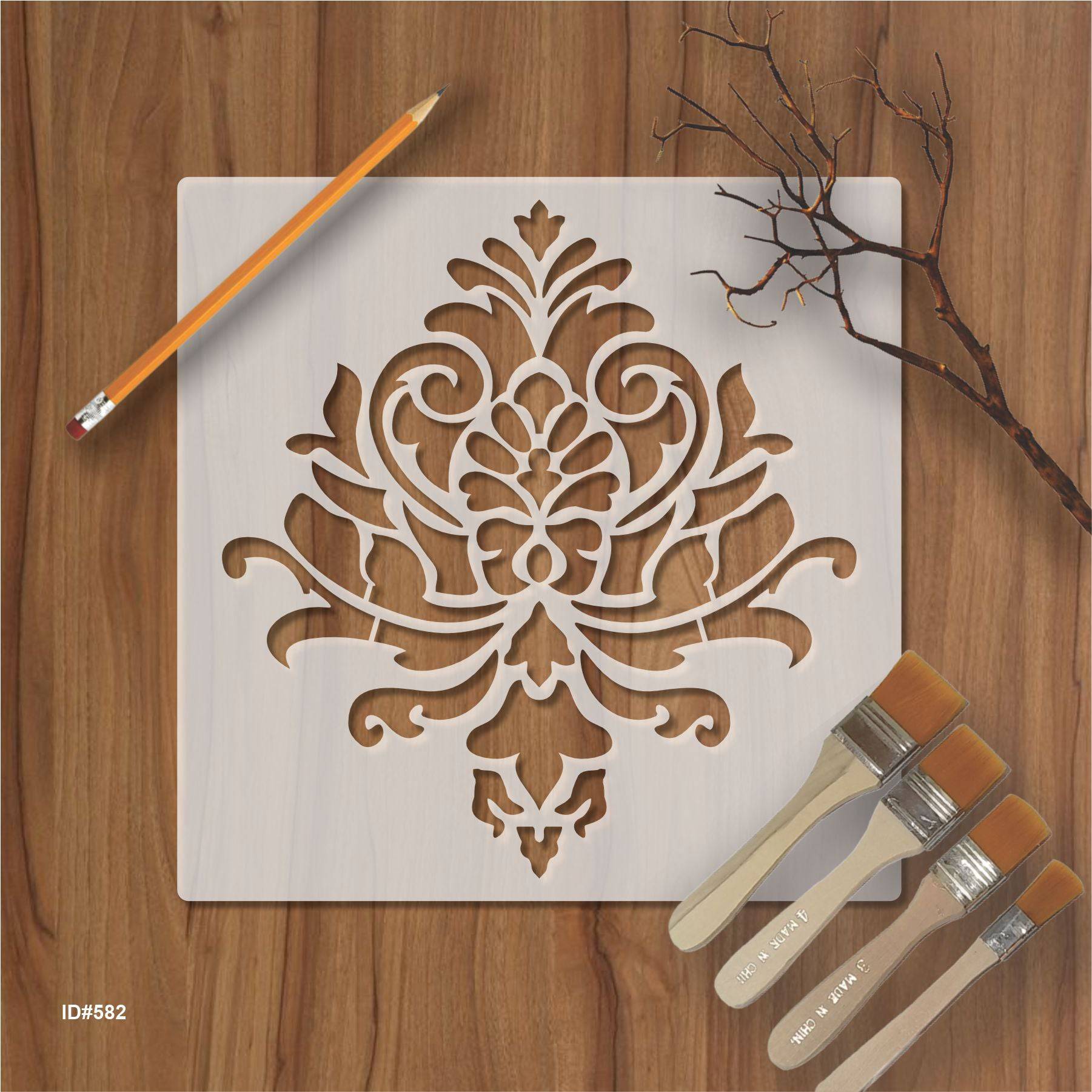 Damask Stencil for Wall Painting Scrapbook Coloring Embossing Album De ...