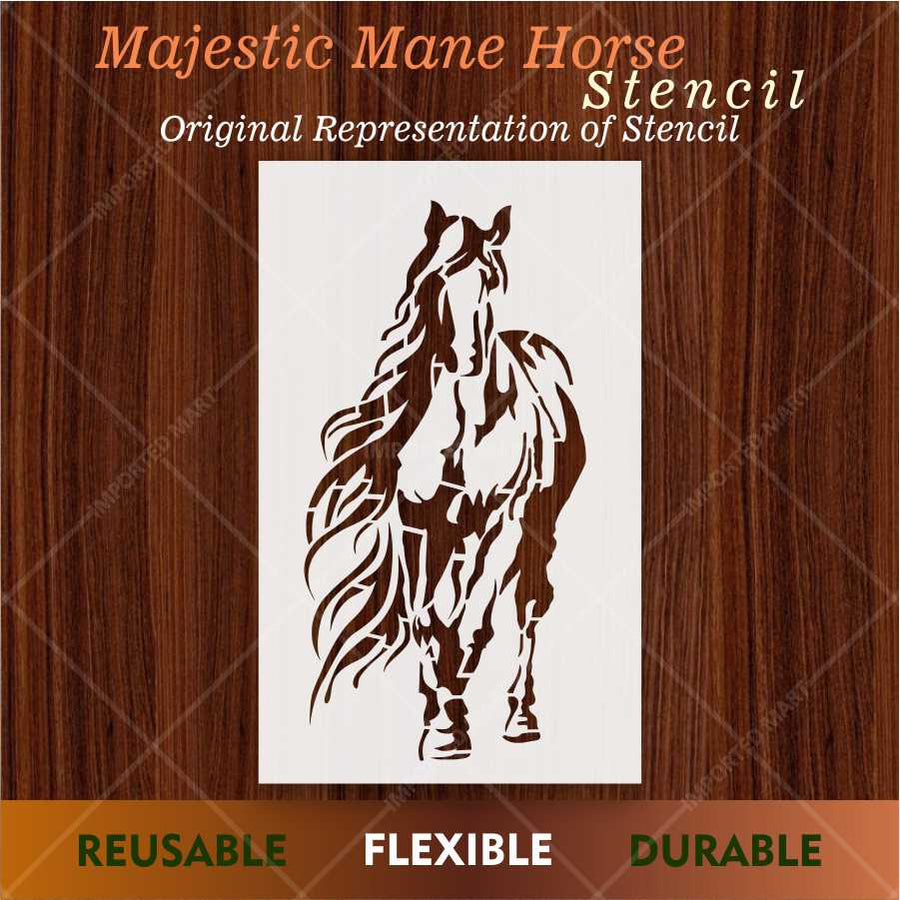 Galloping Horse Stencil for Wall, Wood & Fabric Art – Western Animal Design – ID# 680 - imartdecor.com
