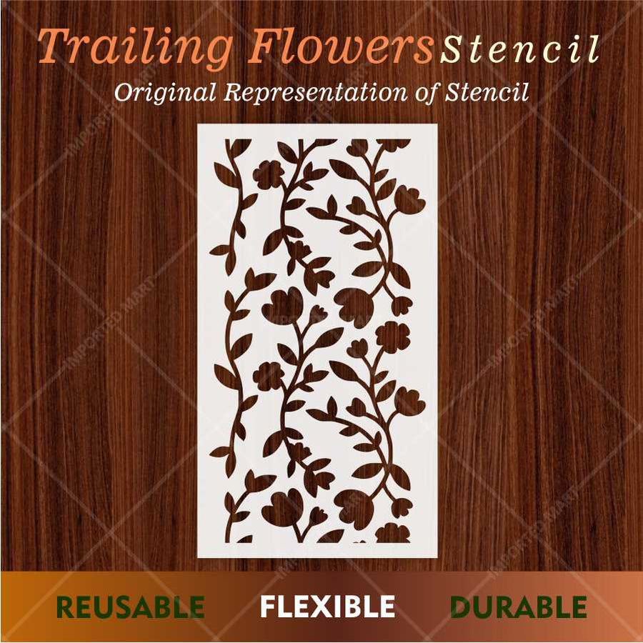 Floral Vine Wall Stencil for Wood, Fabric & Canvas – Seamless Botanical Pattern – ID# 686 - imartdecor.com