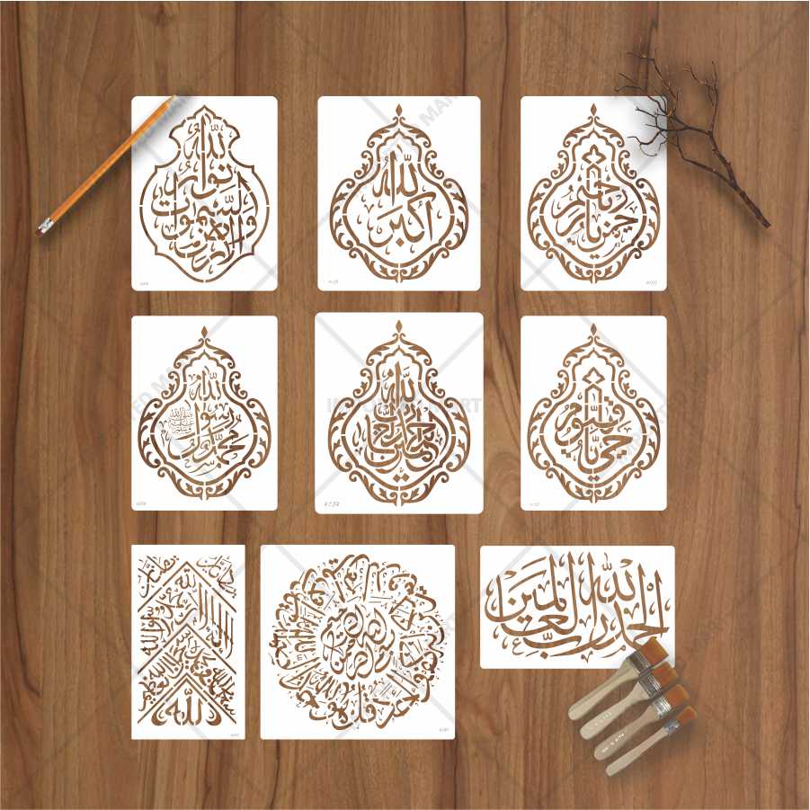 CrafTreat Calligraphy Schablonen Für Malerei – 15x15 Cm, Wiederverwendbar, Für Holz, Leinwand, Stoff & Mehr