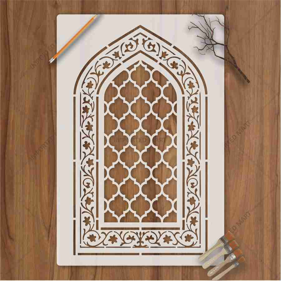 Royal Carpet Stencil – Geometric & Floral Wall, Furniture & Floor Art – ID# 709 - imartdecor.com