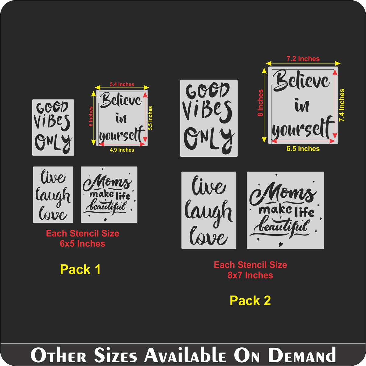 Wording Inspirational Quote Stencils Resuable Plastic Motivational Tem ...