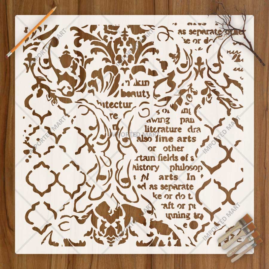 Cadence Ornate Pattern Stencil for Wall, Furniture & Tile Painting – Elegant Decorative Design – ID# 825 - imartdecor.com
