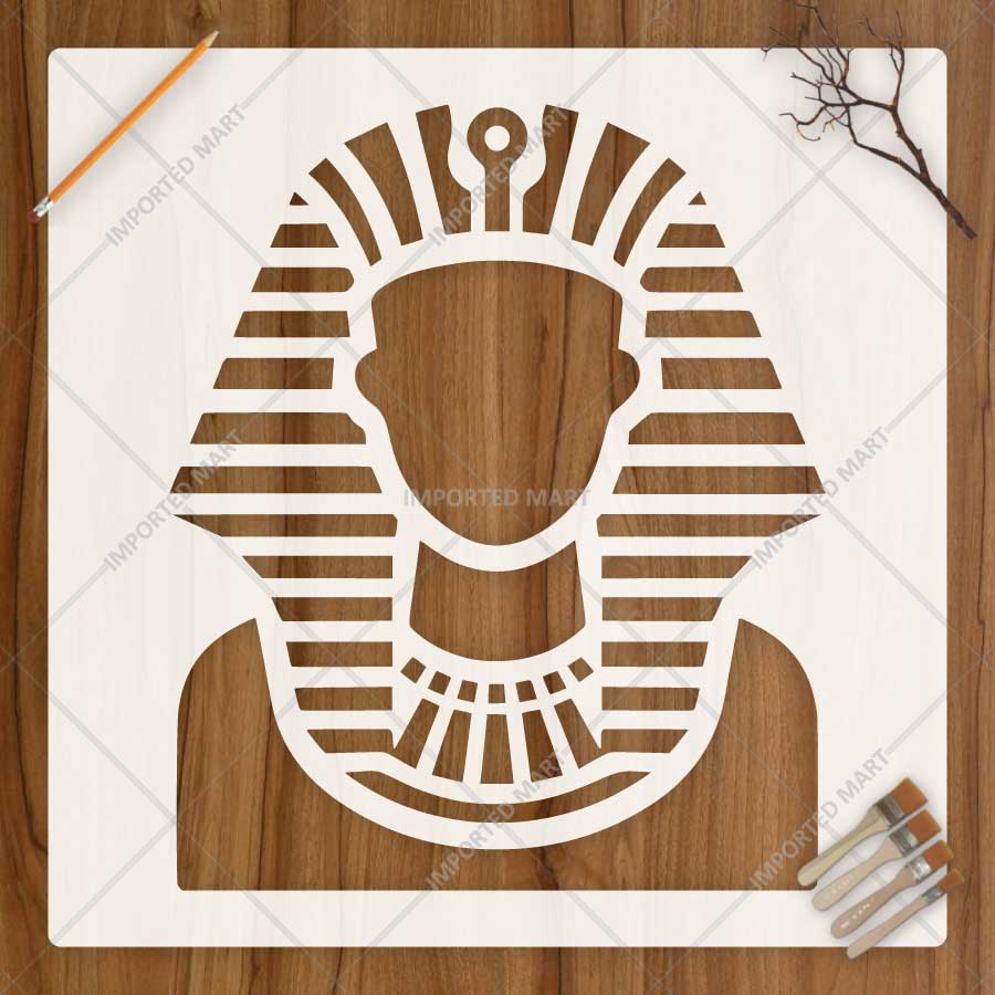 Ancient Pharaoh Stencil for Wall, Furniture, Wood & Fabric Painting – Egyptian Hieroglyphic Art Design – ID# 871 - imartdecor.com