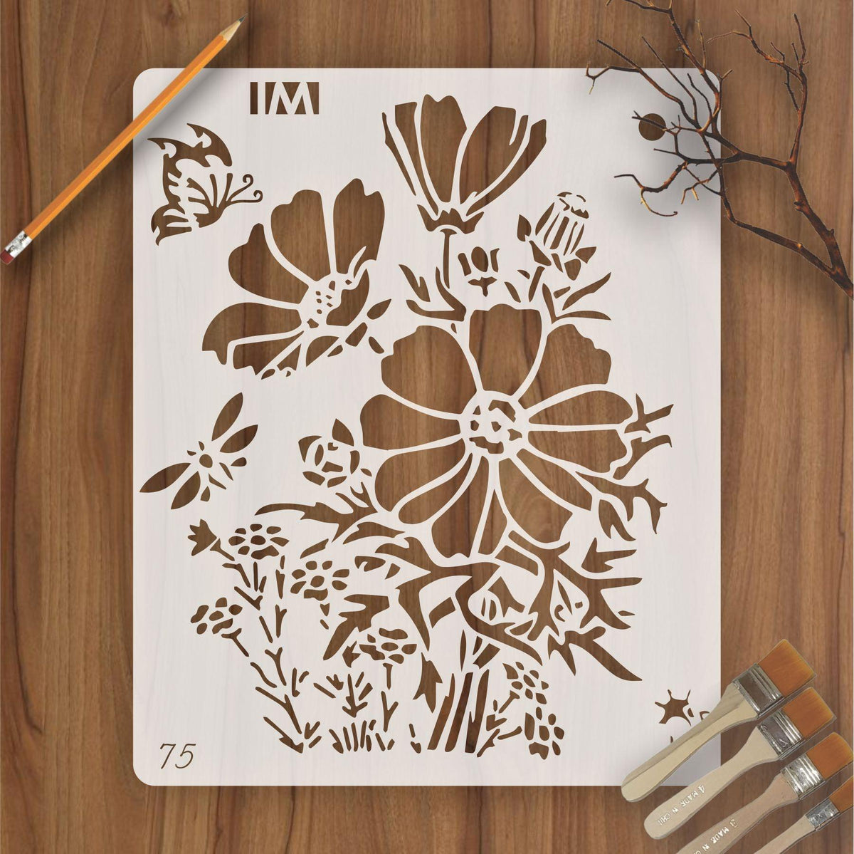 Reusable Stencil for Canvas and wall painting Floral Reusable Stencil ...
