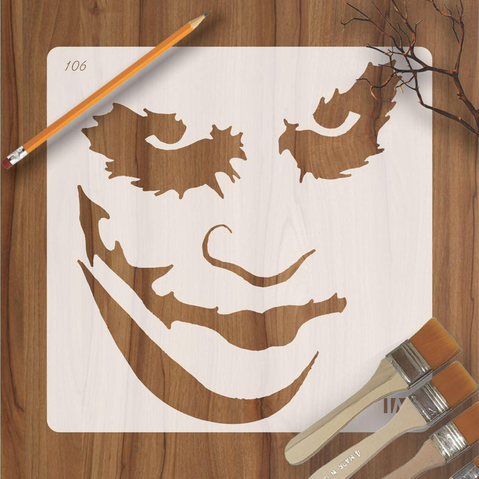 Joker Face Reusable Stencil for Canvas and wall painting - imartdecor.com