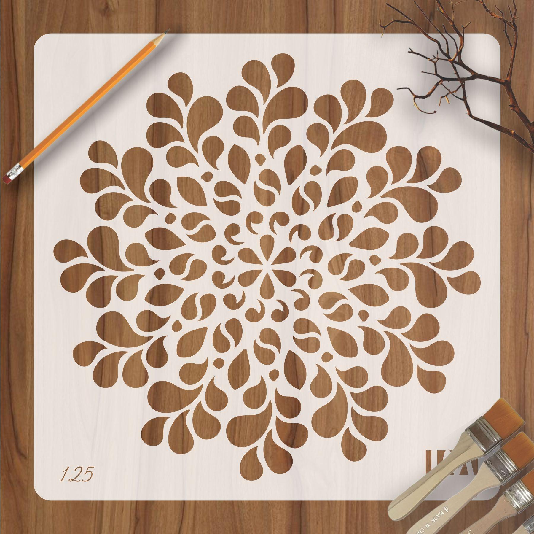 Geometric abstract mandala Reusable Stencil for Canvas and wall painti ...