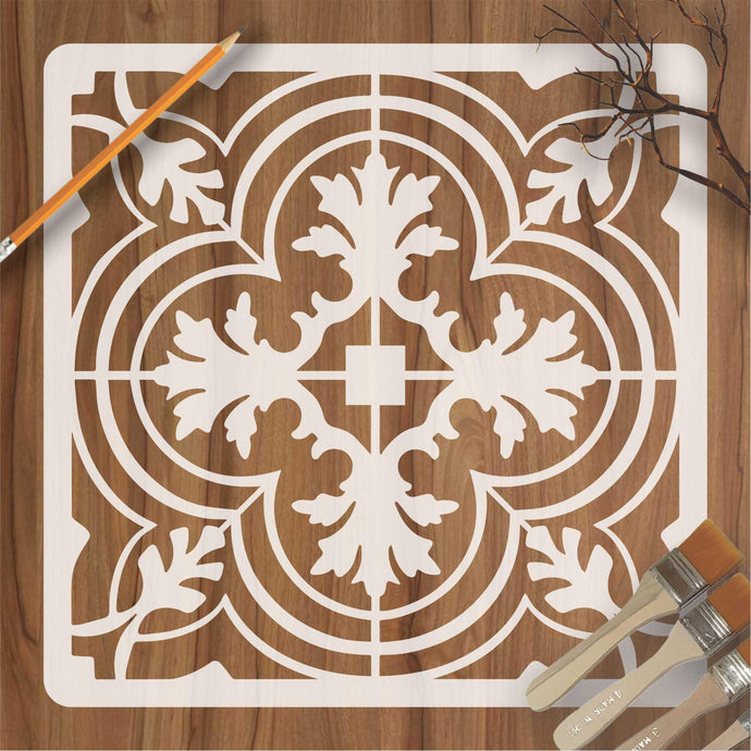 Tile Pattern Reusable Stencil for Canvas and wall painting - imartdecor.com