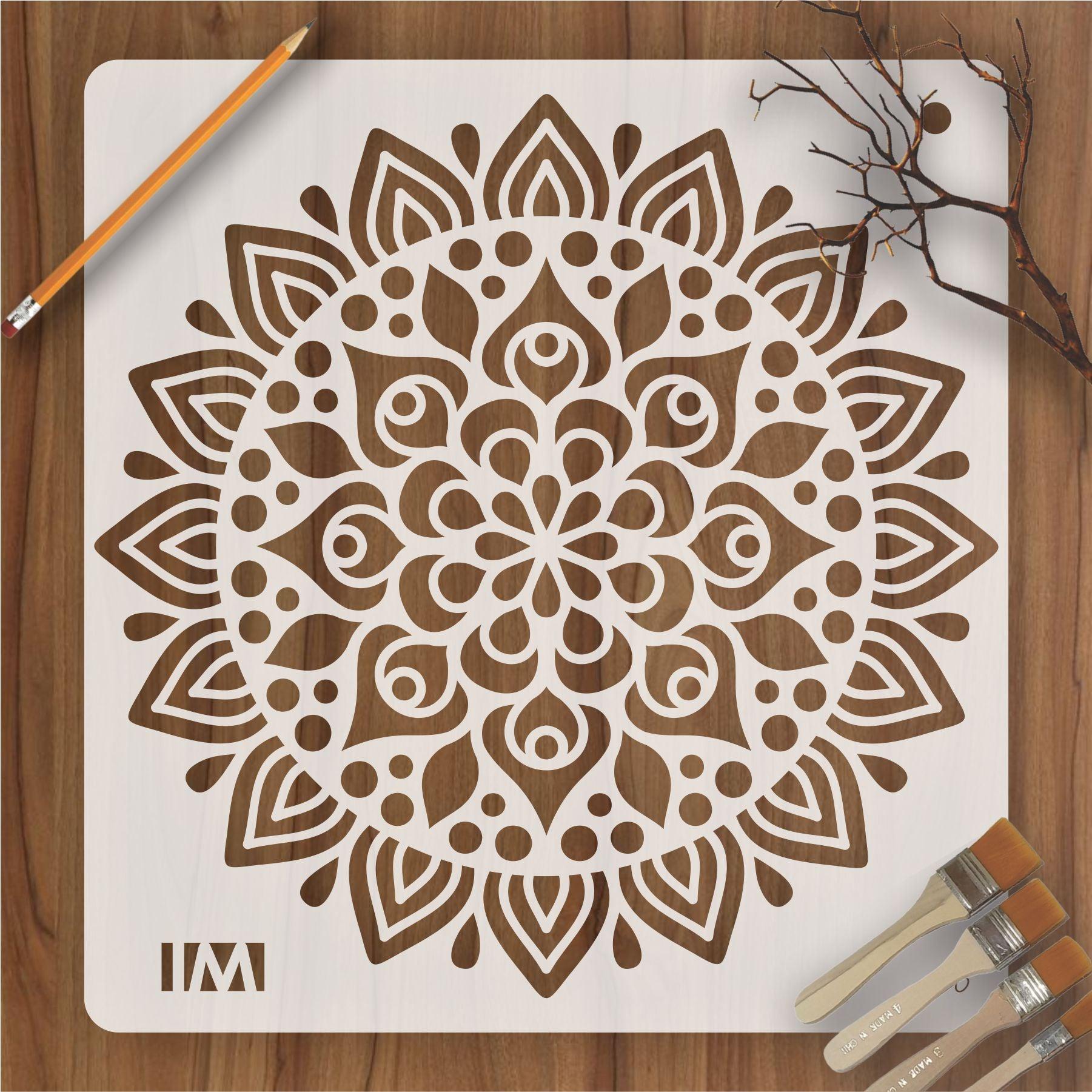 Mandala Design Reusable Stencil for Canvas and wall painting.ID#16 ...