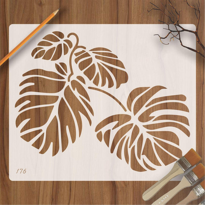 leaf Reusable Stencil For Canvas And Wall Painting - imartdecor.com