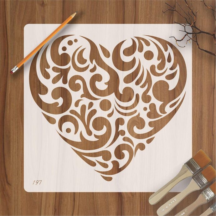 Heart Shape Reusable Stencil For Canvas And Wall Painting - imartdecor.com