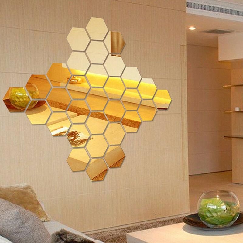 Gold Mirror Wall Decors 3D Gold Mirror Wall Decor Wall Sticker Self  Adhesive Kitchen Bathroom Living Room Gold Mirror Wall DecorsWaves Shape  Home Decor Art Decorati From Lianwan, $7.58