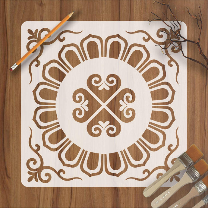 Floor Tile Pattern  Reusable Stencil For Canvas And Wall Painting - imartdecor.com