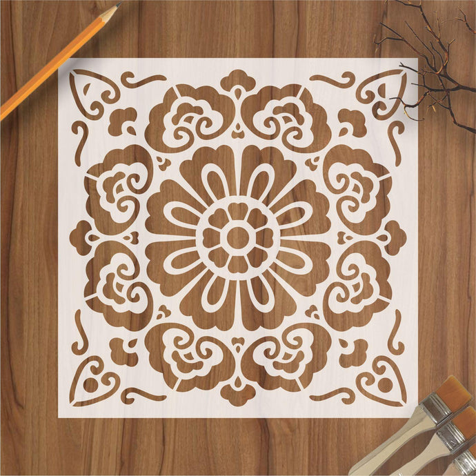 Floor Tile Pattern  Reusable Stencil For Canvas And Wall Painting - imartdecor.com