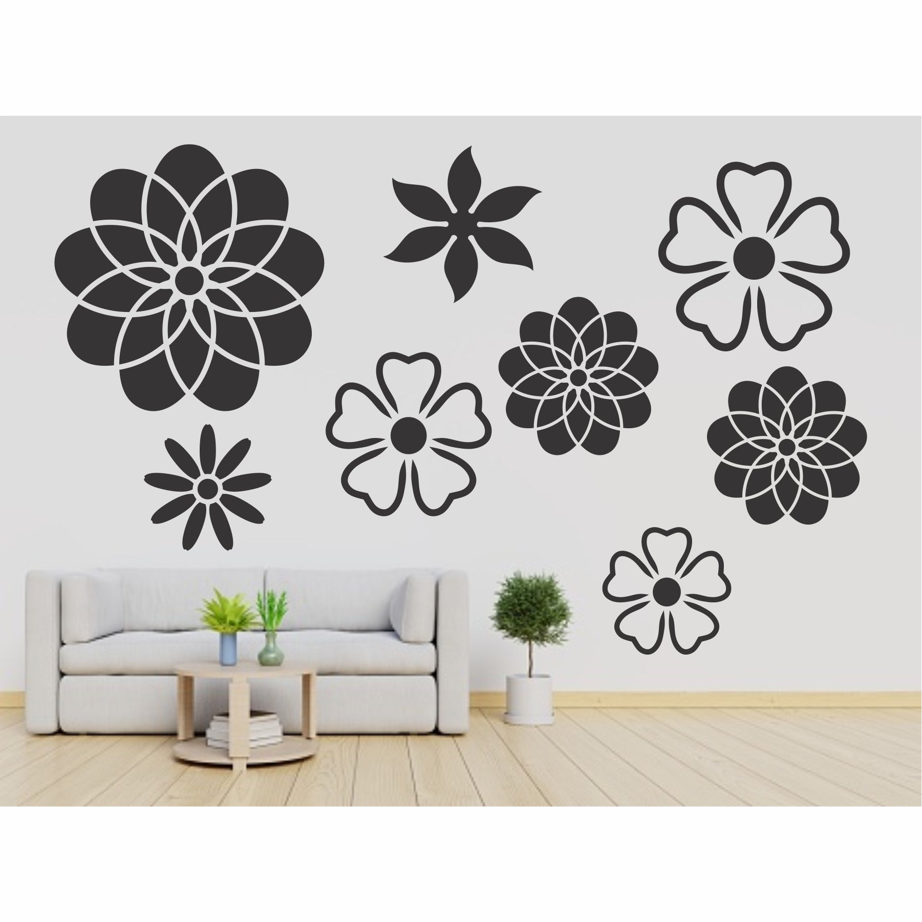 Pack of 4 Reusable Stencil For Canvas And Wall Painting.ID#209A ...