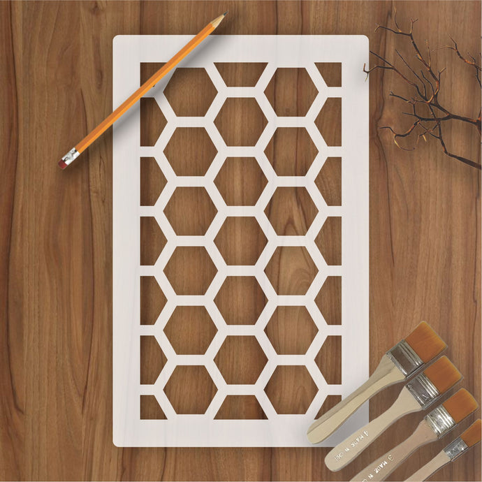 Honey Comb Pattern Reusable Stencil For Canvas And Wall Painting - imartdecor.com